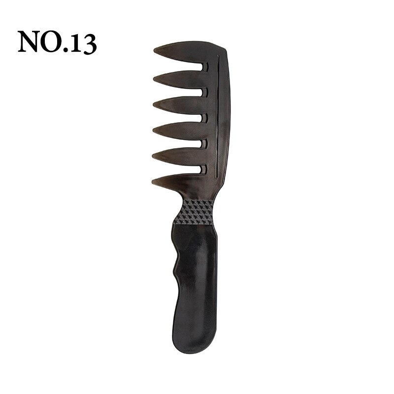 Peine de cabeza de aceite Vintage para hombre, cepillo de pelo, diente ancho peine tenedor, peine trasero, herramientas de estilismo para hombre, accesorio de peinado de peluquero: 13