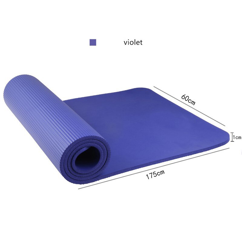 Yoga Mat 175x60cm - Non-slip Padded Fitness & Dance Pad - Home Gym Pilates: Purple
