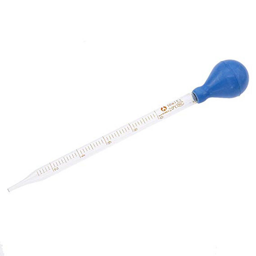 10Ml Glas Schaal Lijn Druppelaar Pipet Lab Dropper Dropping Pipet Blauw Rubberen Hoofd Pipetten