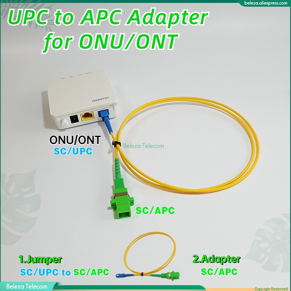 1/5pcs SC UPC - APC adapter cable for ONU ONT NU connection Universal SC/UPC to SC/APC 0.5m Jumper with APC Adapter Suit