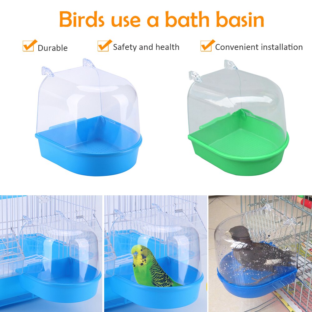 Bañera para loros, bañera de agua, accesorios de colgar pájaros, cuenco, Baño de aves para mascotas, pájaros, casa, loro, jaula, bañera, Nido de Pájaro