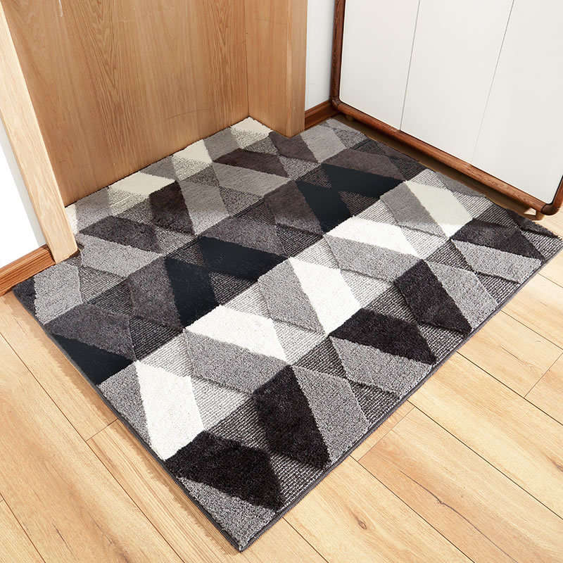 Geometriska badrumsmattor vattenabsorberande dammtäta dörrmattor stora badmattor moderna golvmattor toalettmattor för heminredning: Svart / Ungefär 60 x 90cm