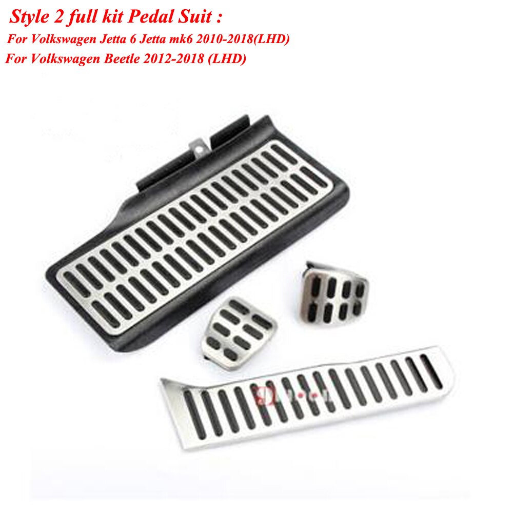 Stainless Steel Car Pedal Pedals Cover for Volkswagen Vw Golf 5 6 Jetta MK5 MK6 Scirocco CC Passat B6 B7 TIGUAN Toureg Octavia: style 2 MT 4pcs