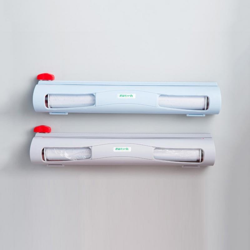 Keuken Conserveermiddel Film Sliding Blade Cutter Box Magic Abs Voedsel Verse Houden Plastic Cling Wrap Dispenser Opslag Container