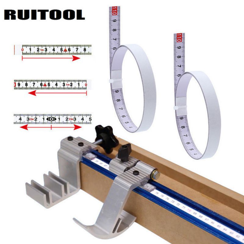 Miter T-track Tape Measure Self-Adhesive Stainless Steel Scale Ruler For Track Table Saw Carpenter Tools