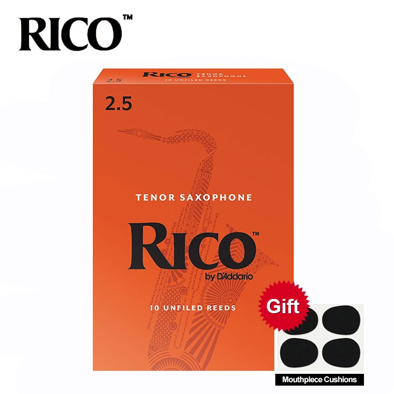 Anches de saxo RICO Derppde ténor Bb force 2.5 #, 3.0 # Orange boîte de 10
