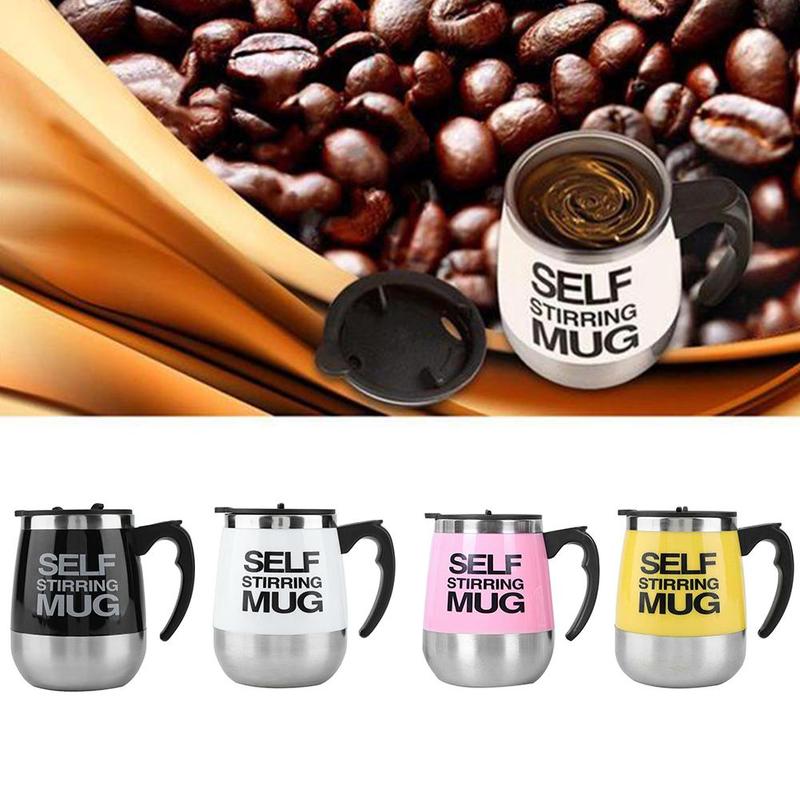 Auto Sterring Coffee Mug Stainless Steel Magnetic Mug Electric Mug Shaker Milk Cover Cup Mixing Mugs Lazy Smart Supplies Co D1K4