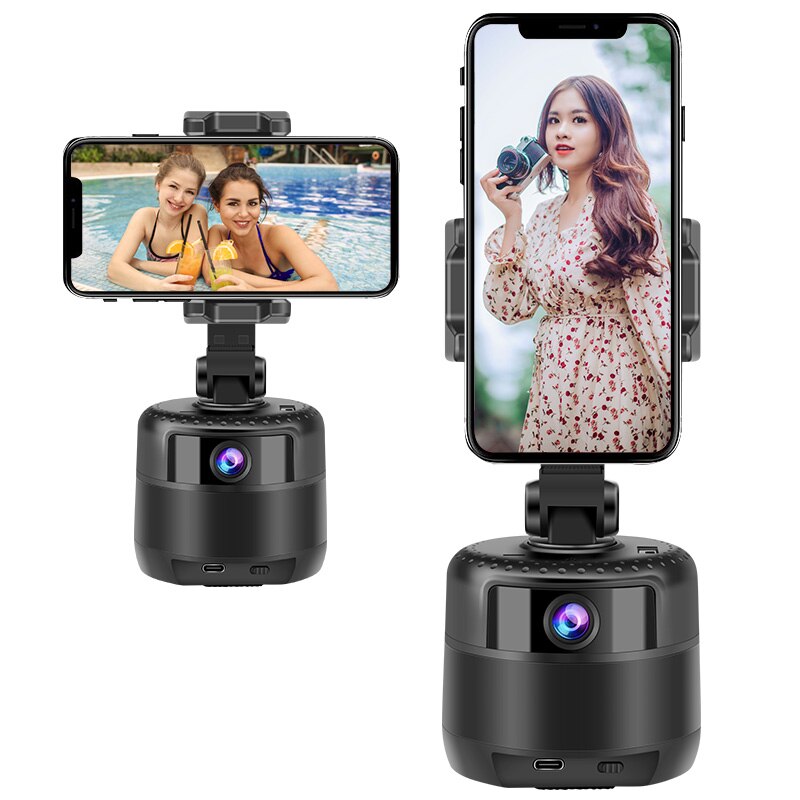 Best Selling 2K 360 Degree AI PC Webcam Automatic Robot Face Recognition Tracking and rotation Phone Holder
