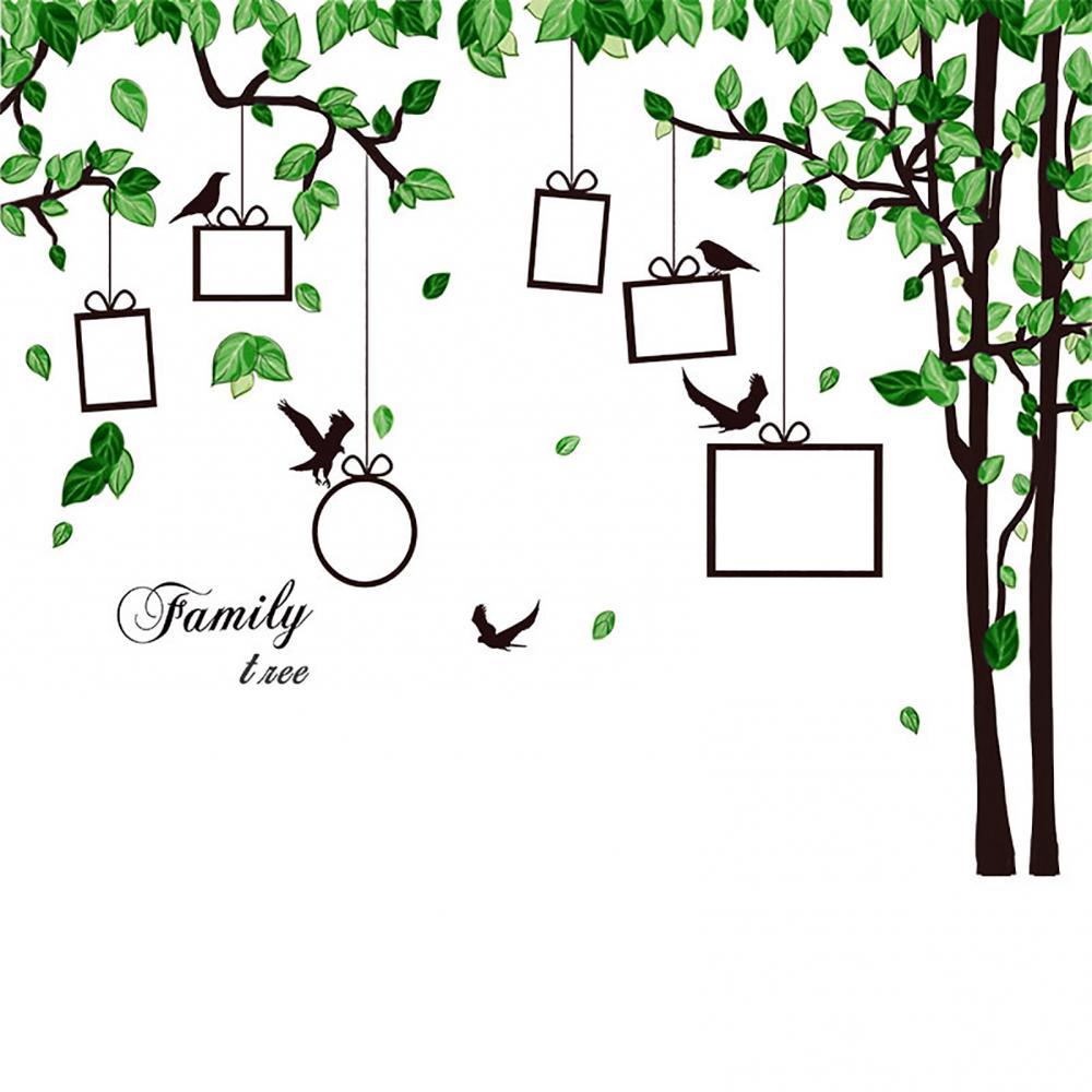Wall Sticker Sticker Decal Cartoon 2Pcs Tree Bird Shape Home Room Study Photo Background Wall Sticker: Default Title