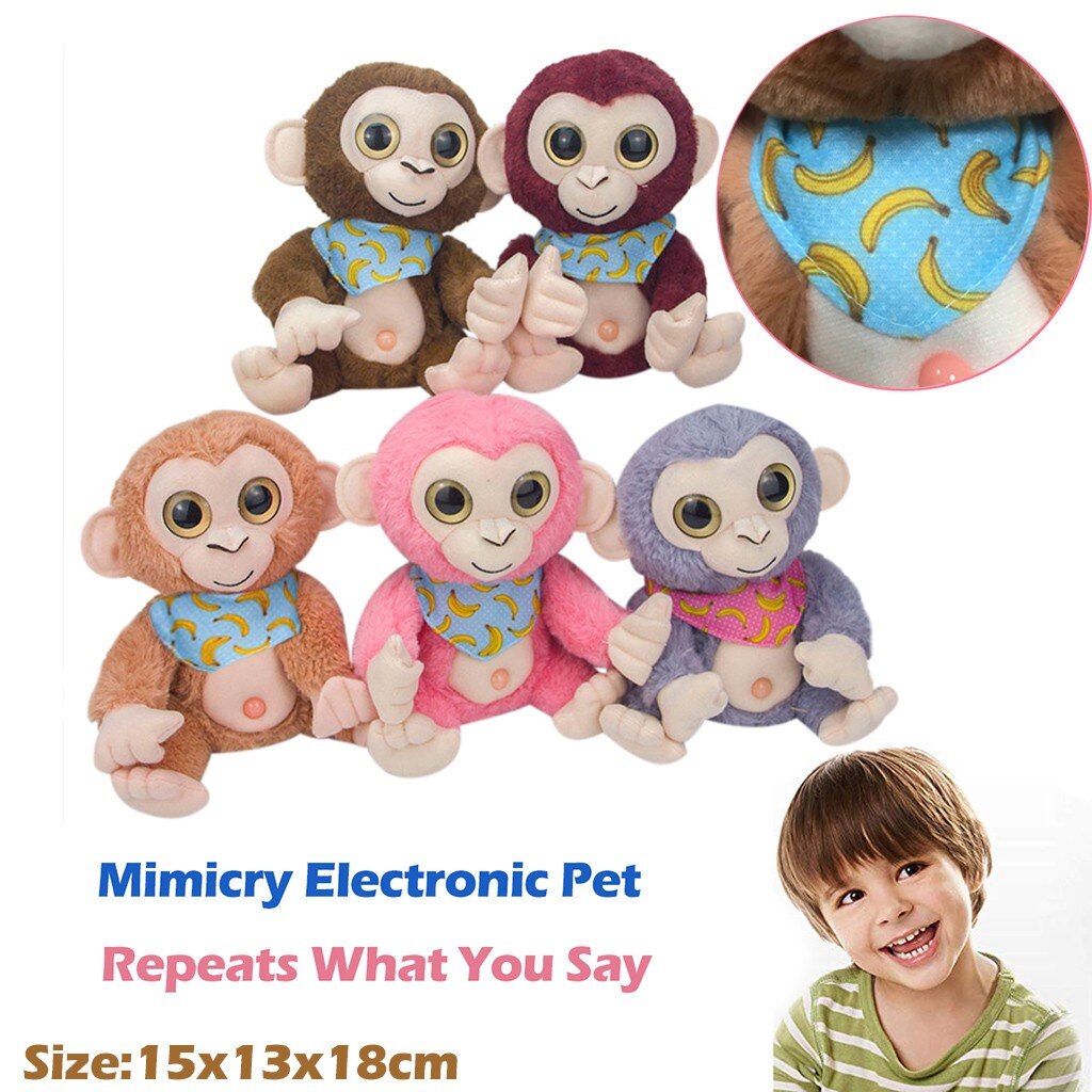 Interesting toys Cute Mimicry Pet Talking Monkey Repeats What You Say Electronic Plush Toy Birthday Cushion #