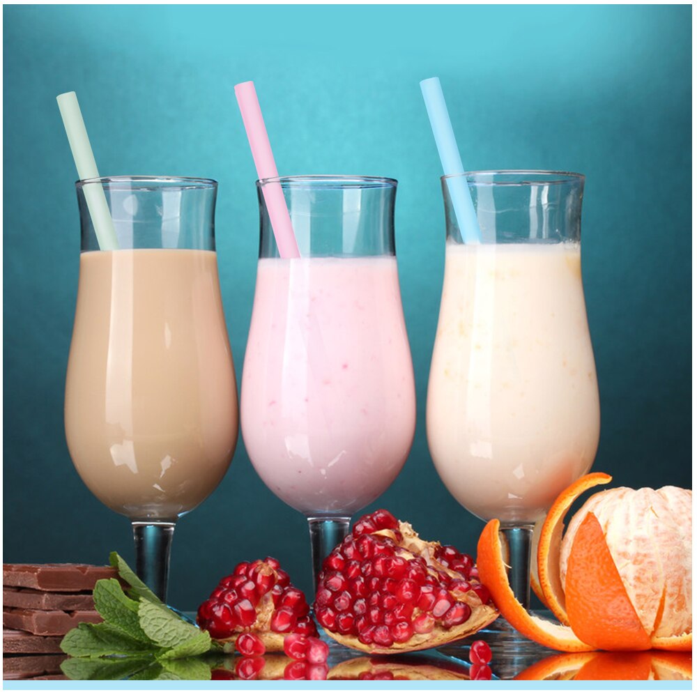 Reusable Drinking Straw 5 Pieces Silicone Straw Set Metal Colorful Straw With Cleaner Brush Bar Party Accessory