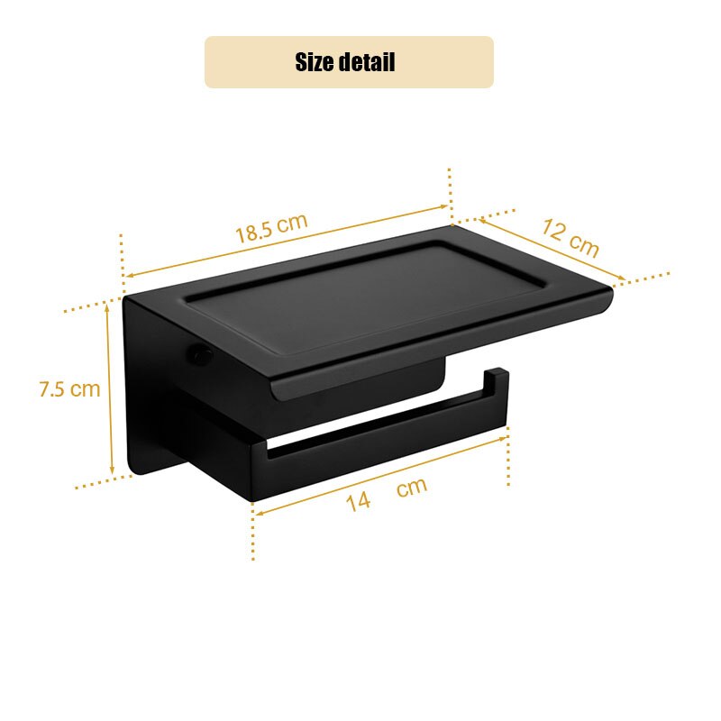 Bad Hardware Zubehör Wc Papier Halter Matt Schwarz Weiß Gebürstet Spiegel verchromt Soild Metall Papier Rack
