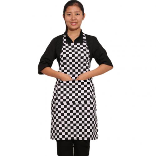 Sales! Verstelbare Halter Streep Plaid Peper Home Keuken Koken Bakken Barbecue Schort: Black White Stripes