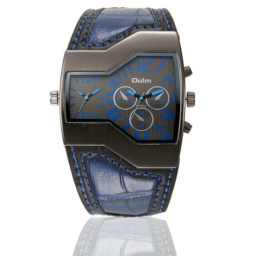 OULMHP1220B Gemengde Partij Persoonlijkheid Heren Horloge Mode Heren Horloge Brede Riem Heren Horloge: Blauw