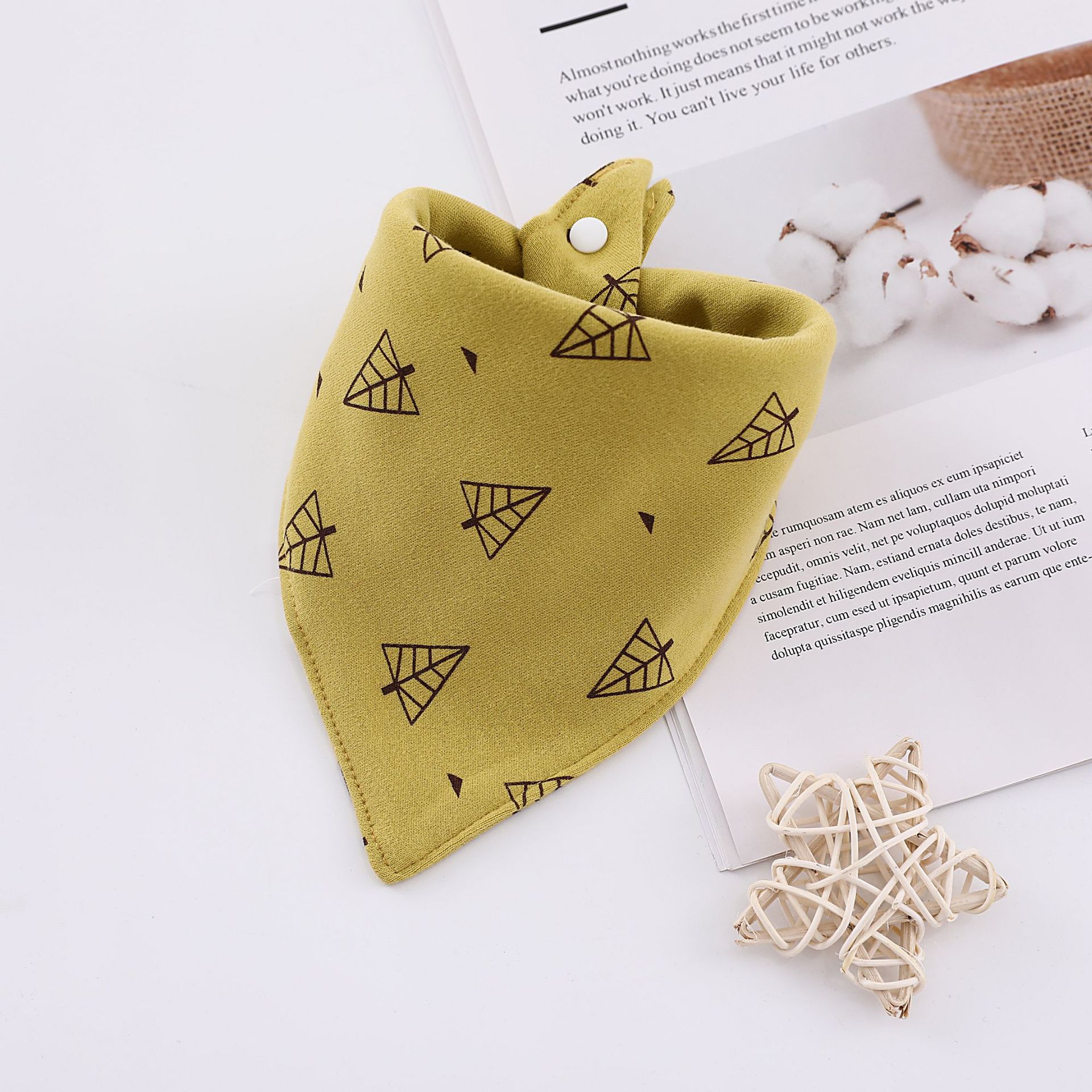 Baby Bibs Triangle Double Cotton Bibs Cartoon Print Saliva Towel Baby Boys Girls Feeding Apron Cotton Bandana Bibs: 15