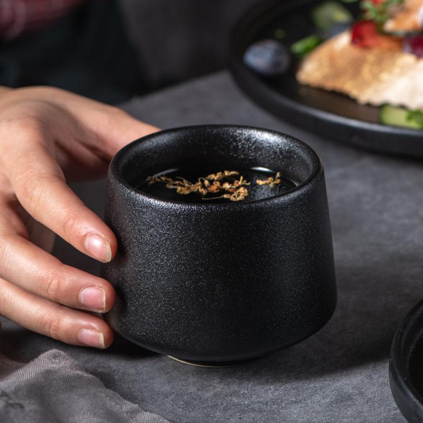 Pottery Chinese Tea Cup Occupied Japan Tea Cups Porcelian Tea Cups Blue