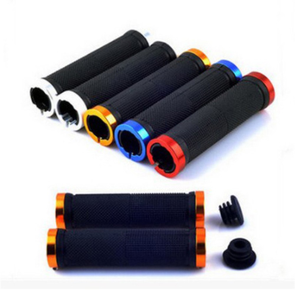 Empuñaduras de manillar de bicicleta de montaña, amortiguadora de deslizamiento, cubierta de mango de absorción, bloqueo de agarre, accesorios de piezas de ciclismo