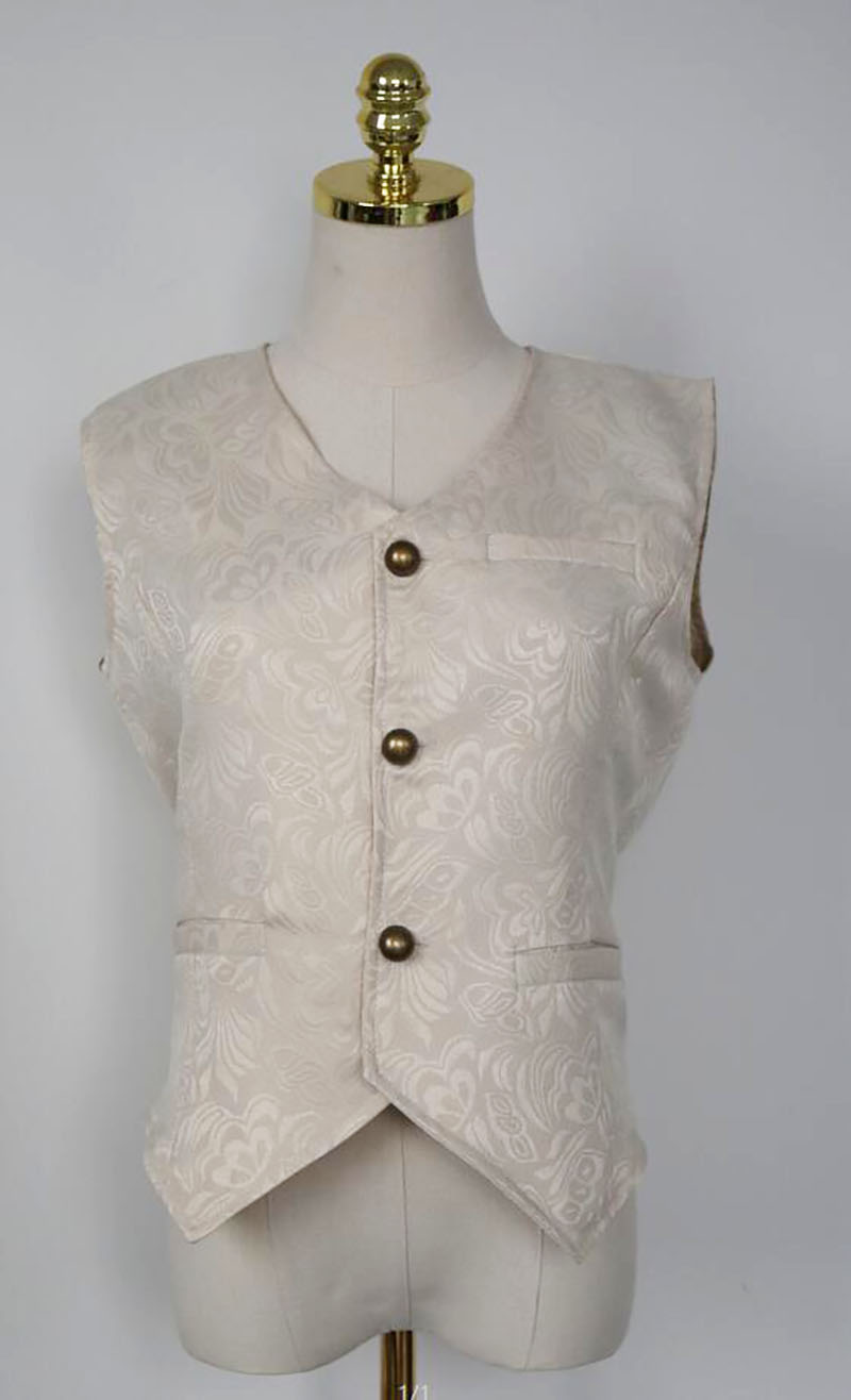 Vuxna män vintage väst väst viktoriansk svart steampunk stil gotisk jacquard svala topp ädel kostym för mäns kavaj kostym