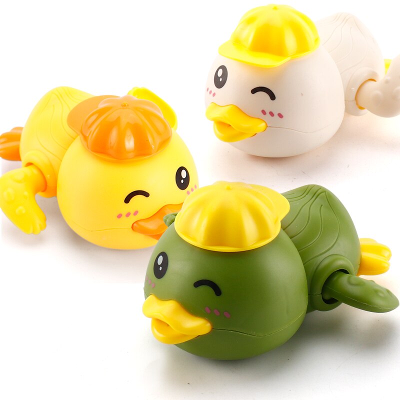 Single Cute Cartoon Animal Little duck Classic Baby Water Toy Infant Swim Wound-up Chain Clockwork Kids Beach Bath Toys