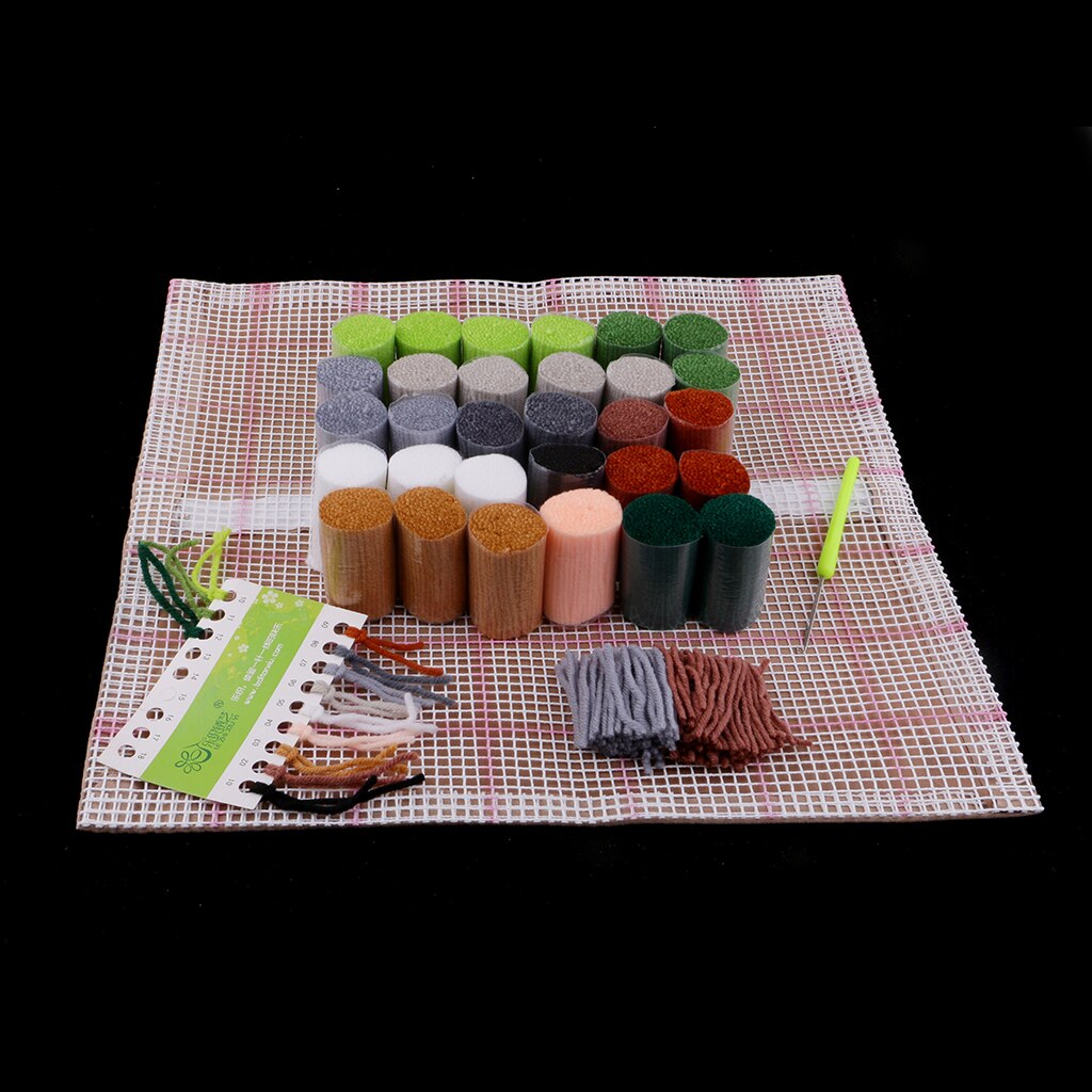Dyreserier låsekrog tæppesæt hest 3d segment broderi pude uld korssting tæppe broderi diy låse krog pude
