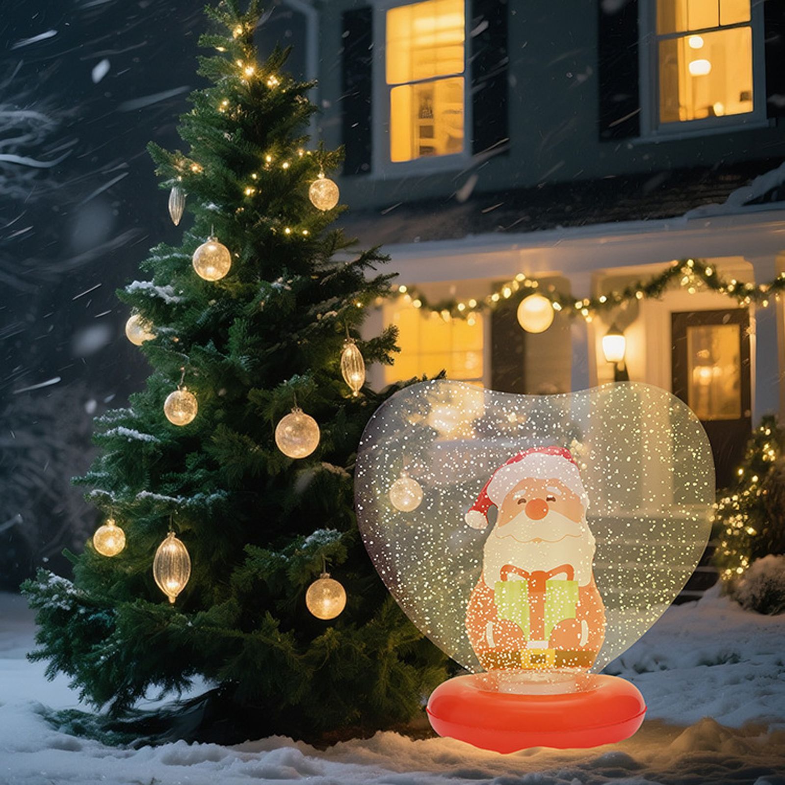 Oppblåsbare julekuler slitesterke pvc juleglødende baller jul utendørs hage basseng flytende julekule dekor