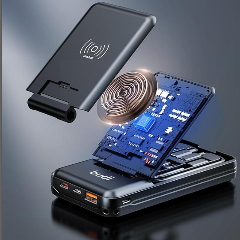 BUDI Multifunctional Power Box 10000mAh 7 in 1 Portable Charger Type C Adapter Converter to Micro USB Android Type C