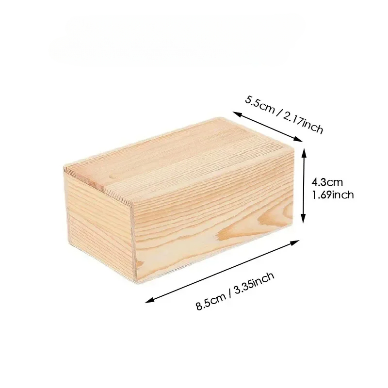 Caja de almacenamiento en blanco sin terminar de madera, con tapa deslizante para collar, anillo, joyas o cajas de almacenamiento de madera USB, decoración del hogar, 1 Uds.: verde