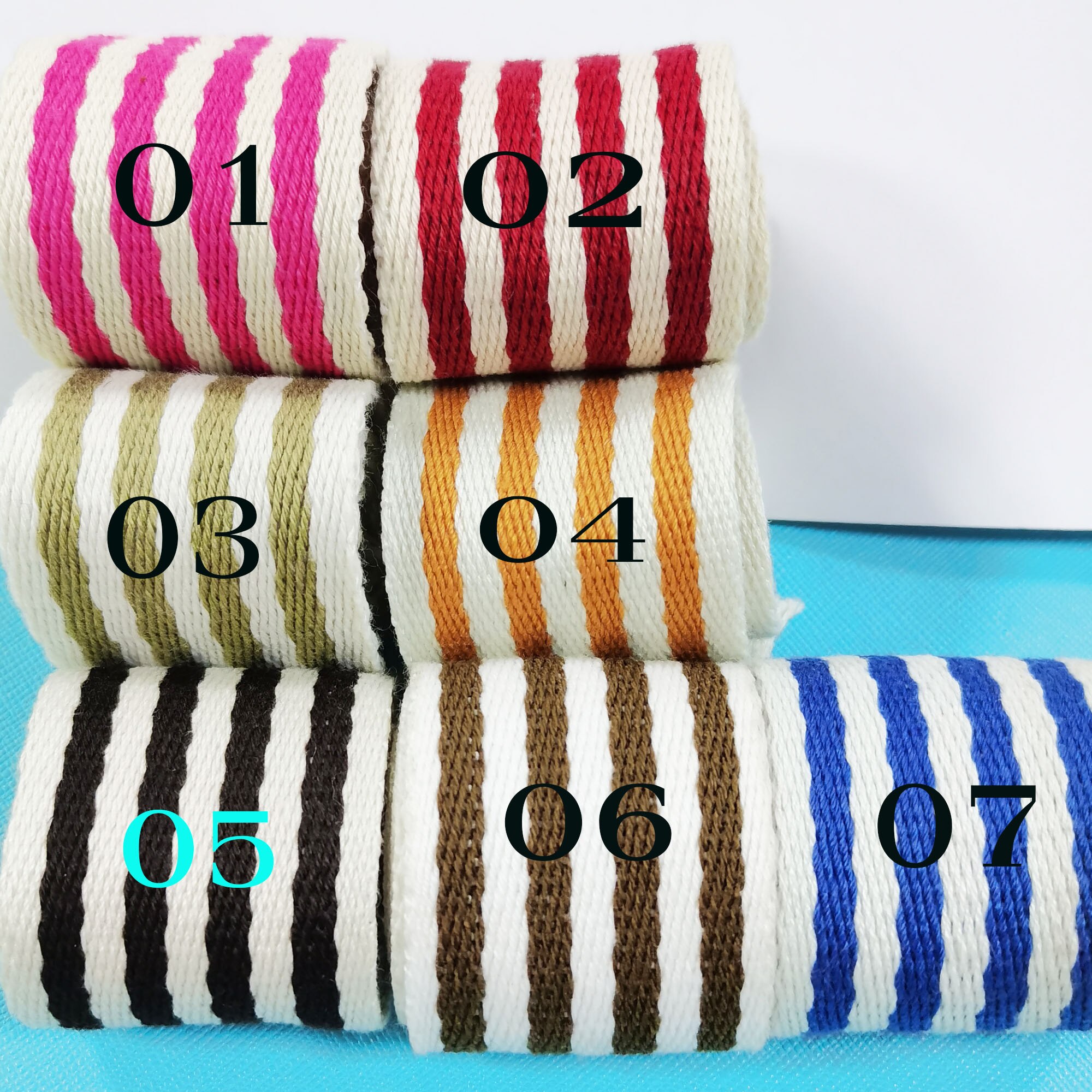 38mm Coloful Polyeste Webbing Striped Heavy weight Purse Straps Belting Bag Bandles Bag Strap for Tote Bag Upholstery Webbing