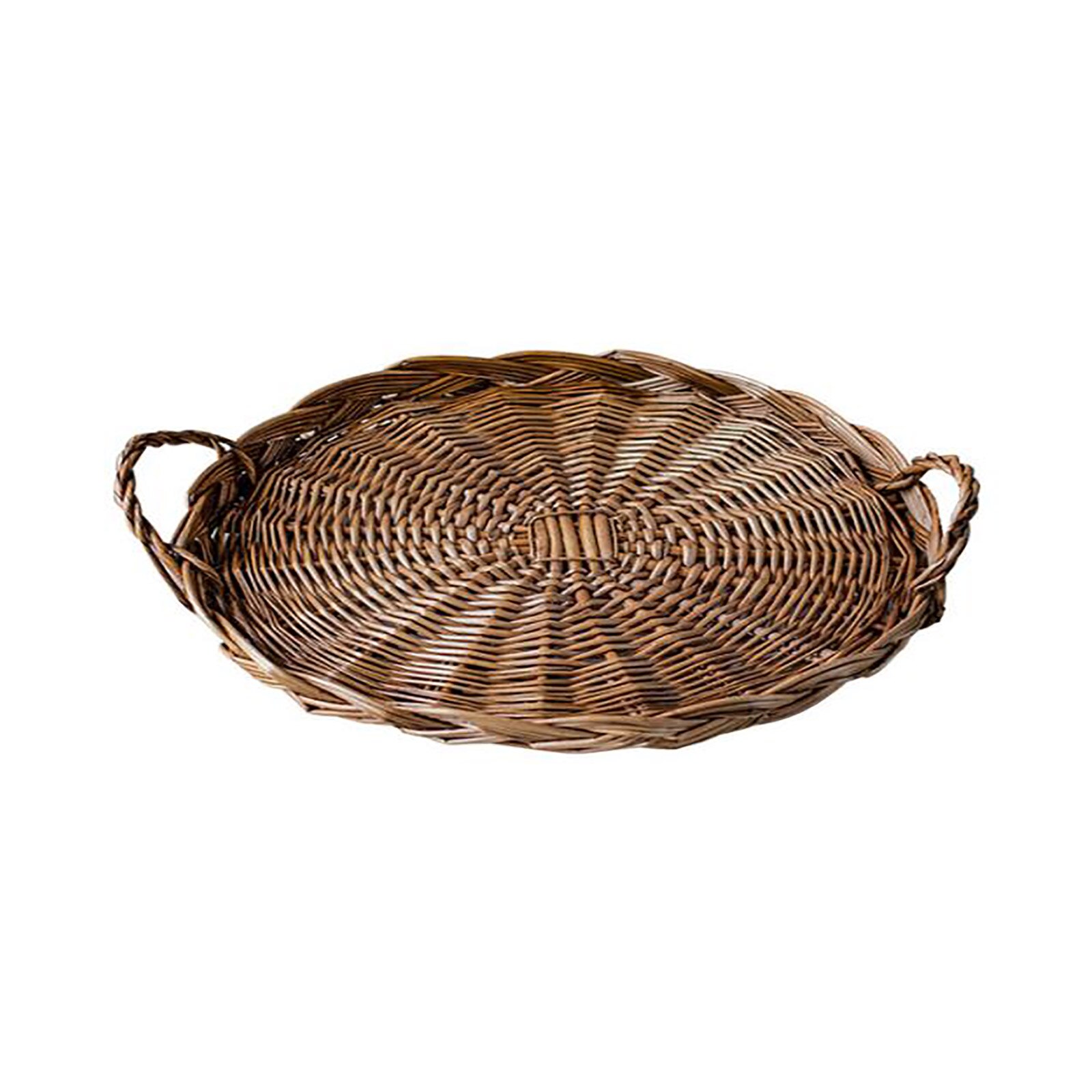 Rotan Mand Opslag Mand Fruit Schotel Ronde Opbergmanden Ronde Hand-Geweven Weave Vietnam Brood Fruit Rotan Opbergvak: Brown A2