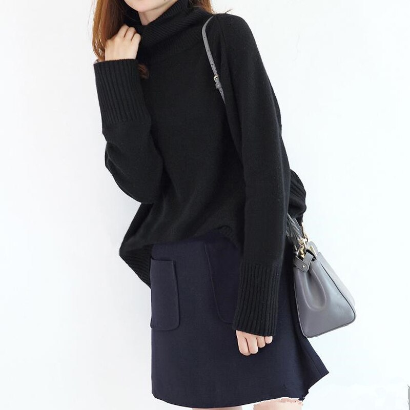 Damer turtle neck gensere kvinnelige langermede gensere ull jenter turgenser