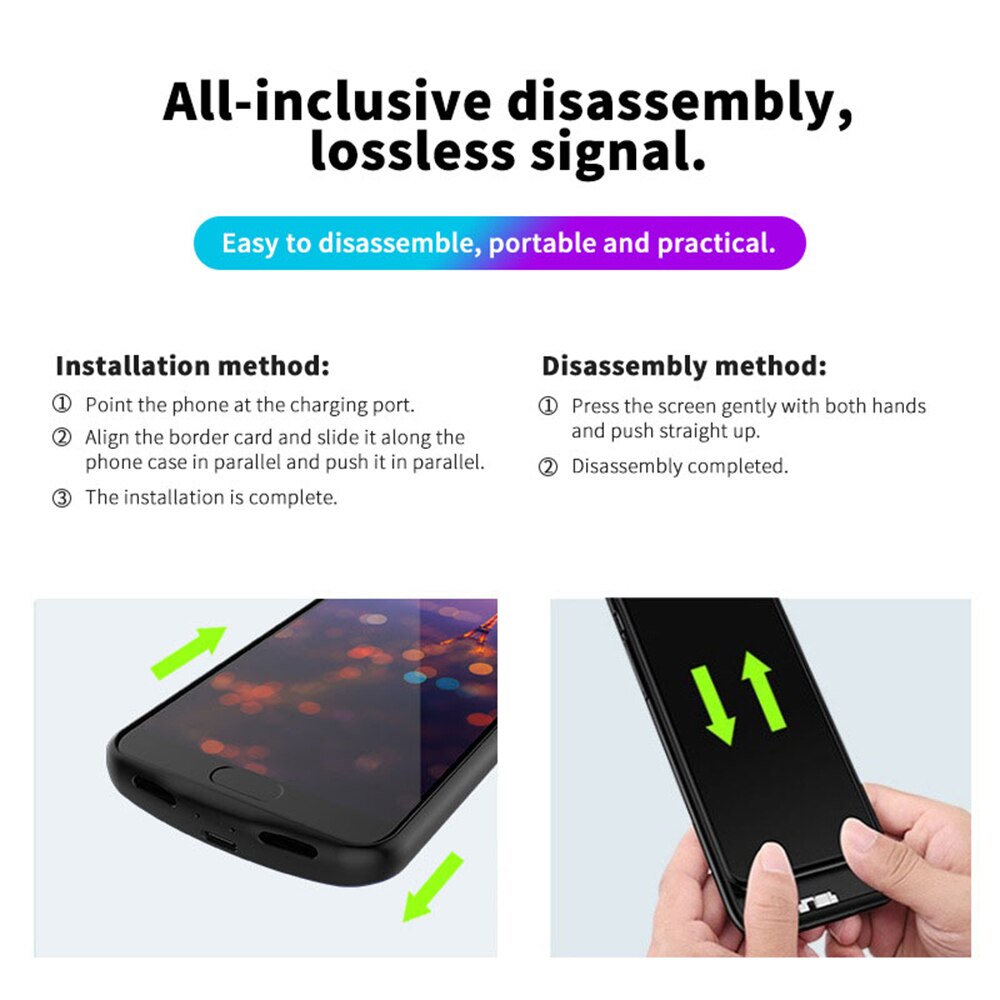 Capa carregadora de bateria para huawei p20 p20 pro, capa externa portátil para huawei p20 pro, capa de carregamento de silicone