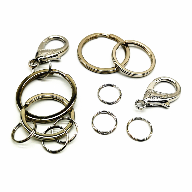 Gepolijste Zilveren Kleur Sleutelhanger Ketting Split Ring Met Korte Ketting Ringen Vrouwen Mannen Diy Kettingen Accessoires # Ys
