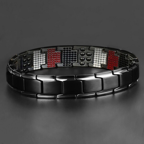Magnetic Therapy Bracelet 3-in-1 Weight Loss Improve Sleep Adjusting Titanium Steel for Women Men: 3
