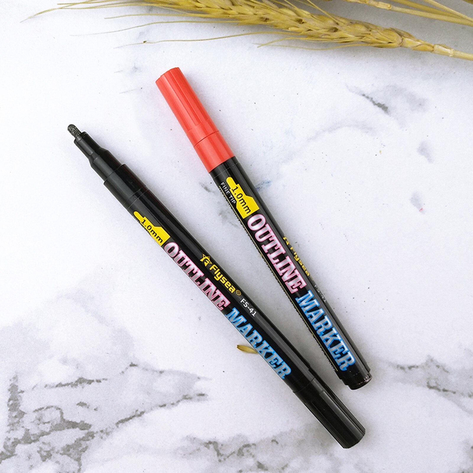 4# 12pc Metallic Markers Paints Pens Art Glass Paint Outline Writing Markers 12ml For School Drawing Painting Art Supplies