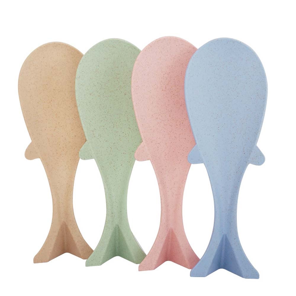 Cartoon Fish Shape Wheat Straw Plastic Rice Spoon Spatula Spoon Non-stick Rice Spoon Rice Paddle Soup Sauce Rice Scoop