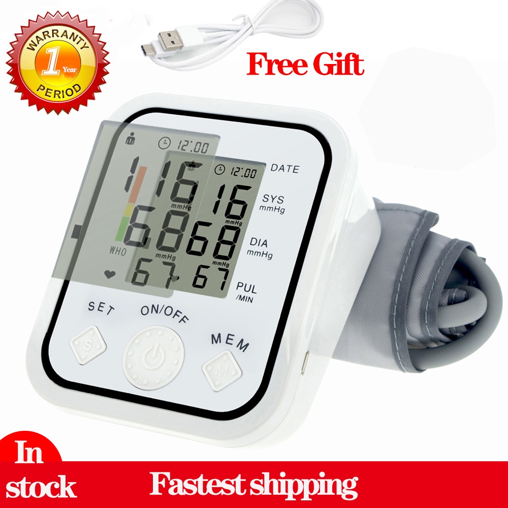 Automatisk digital overarms blodtryksmåler oximetro hjerteslag pulsmåler tonometer blodtryksmåler pulsometer