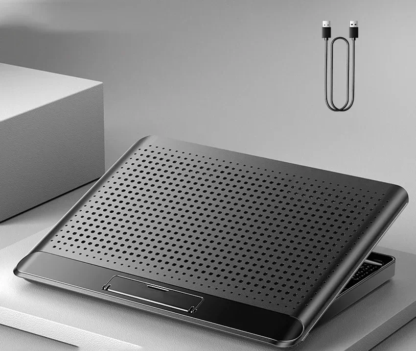 Metal Panel Laptop Cooler Stand Gaming Laptop Cooling Fan Laptop Cooling Pad 17 inch Notebook Cooler Stand For Gaming: black