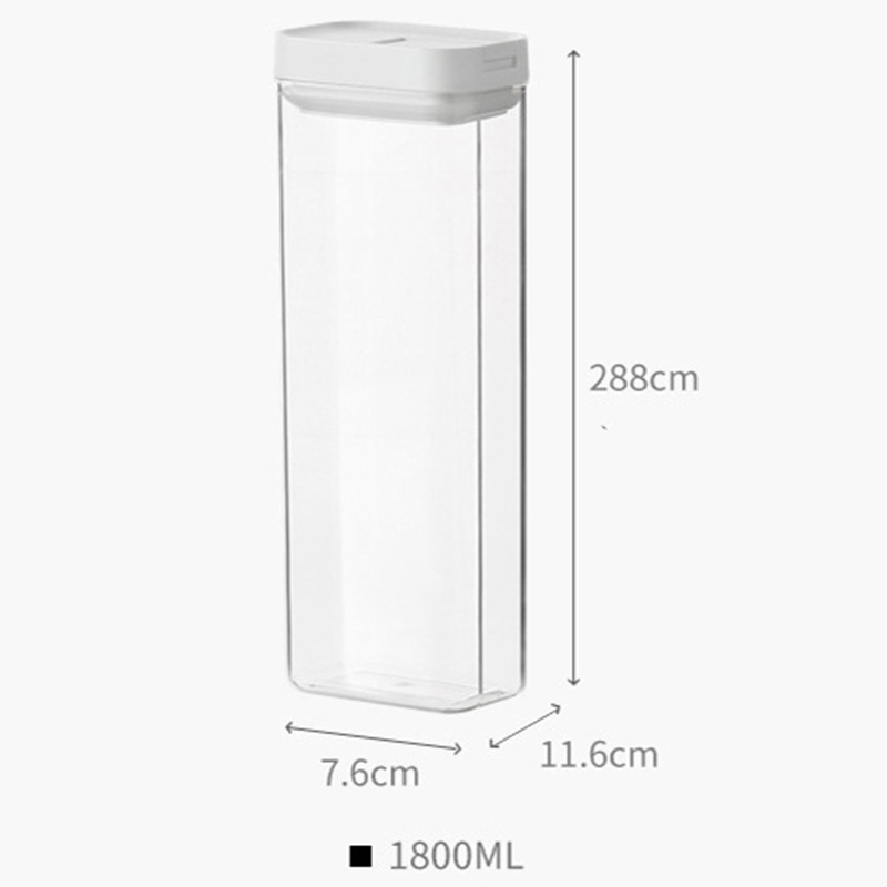 500/800/1300/1800ml Food Preservation Storage Box Plastic Airtight Jar Kitchen Transparent Whole Grain Milk Powder Storage Box: 1800ml