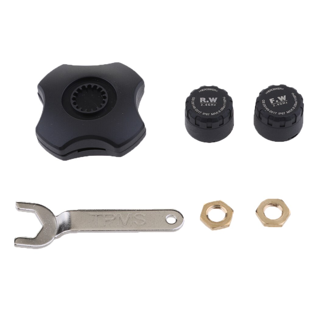 Tyre Pressure Monitor System TPMS Bluetooth Car Motorcycle 2 Cap Sensors