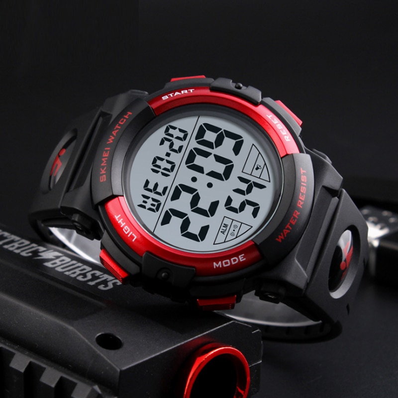 SKMEI Chrono Men Watch Top Luxury Brand Sport Watch Electronic Digital Male Wrist Clock Man 50M Waterproof Men's Watches 1258