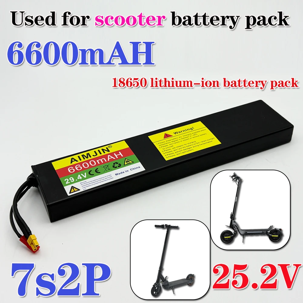 Batteria ricaricabile agli ioni di litio 7S2P 25,2 V 6000 mAh con BMS per scooter elettrico 29,4 V + caricabatterie