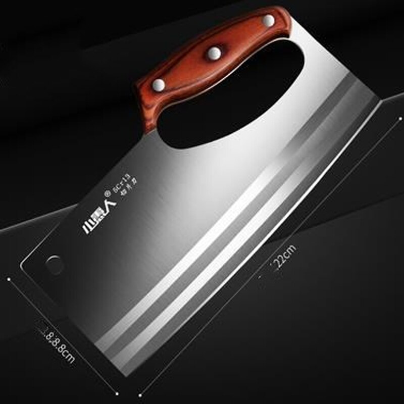 Chinese Style Stainless Steel Kitchen Cut Vegetable Knife Chef Special Super Sharp Ladies Slicing Duck Meat Cooked Food Knives: C 220x88 mm