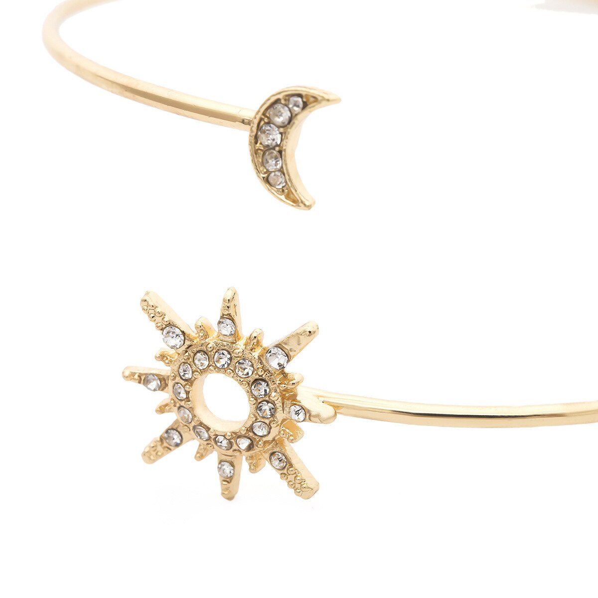 Youvanic boho åben krystal sol stjerne måne arm armring kvinder vintage guld manchet armbånd armbånd skinnende kvinde smykker 0116