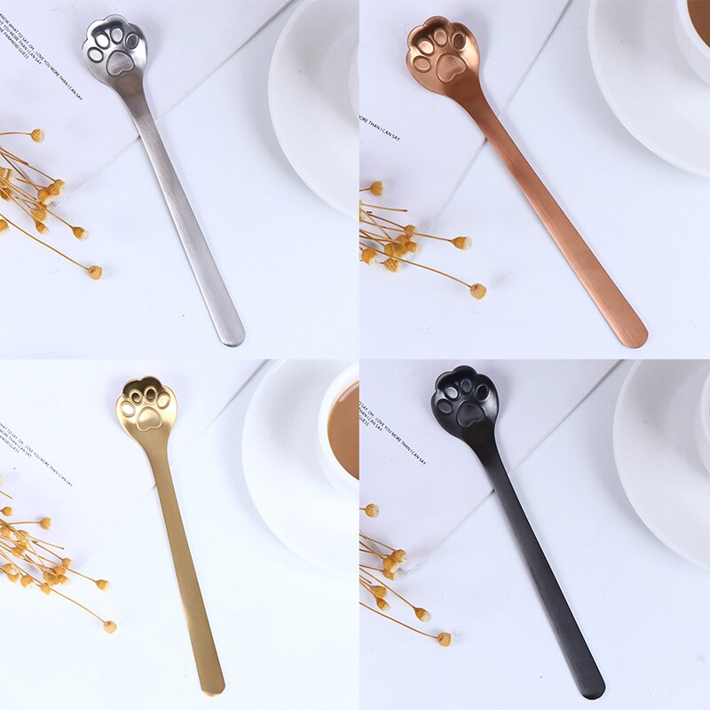 1 Pc Kat Paw Claw Hollow Lepel Roeren Lepel Thee Koffie Dessert Lepels Leuke Keuken Gereedschap