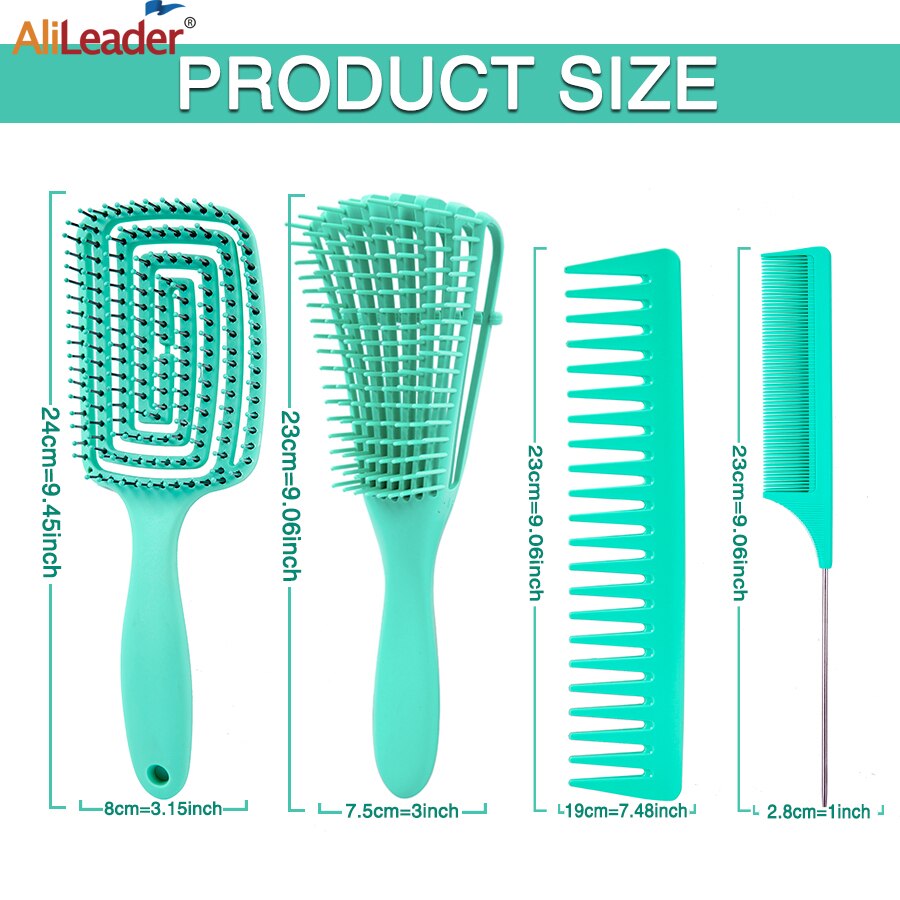 Hair Detangling Brush For Easy Detangler Curly Hair Scalp Massage Hair Comb For Afro Textured Wet Dry Kinky Wavy Hair Women