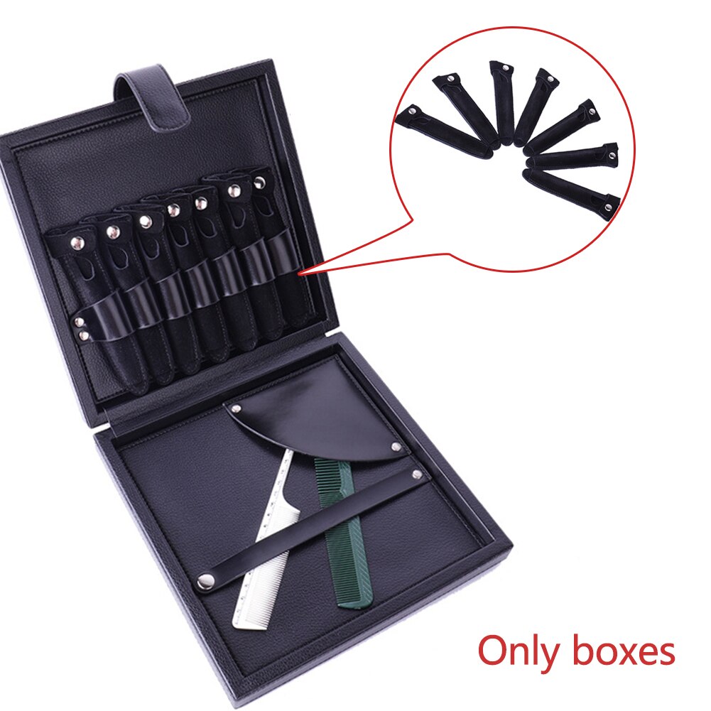 Kapper Schaar Box Praktische Salon Thuis PU Lederen Tool Case Kapper Draagbare Opslag Professionele Houder Organizer Effen