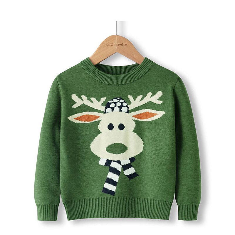 Lzh winter herfst ronde hals cartoon sweatshirt voor kinderen kerst jongenskleding breien dubbellaagse meisjes trui