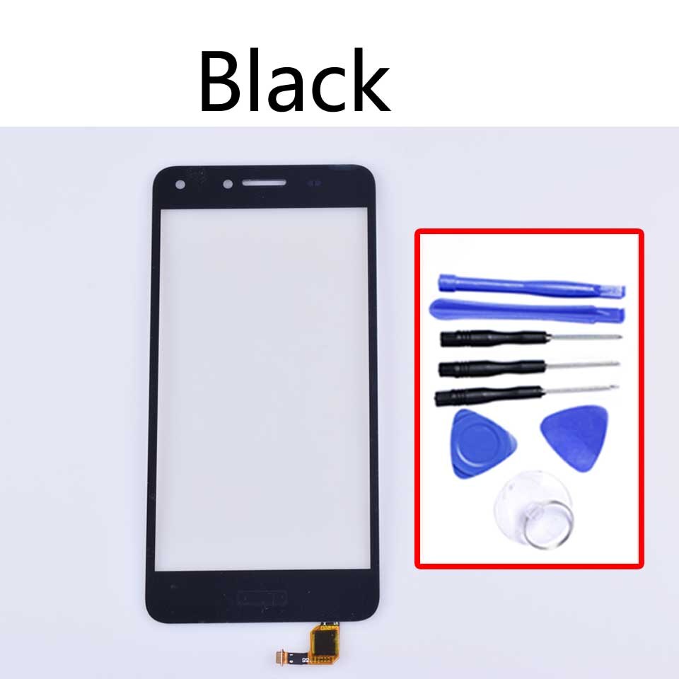 Painel de toque para huawei y5ii y5ii y5 ii CUN-L01 LYO-L21 CUN-U29 sensor toque digitador da tela lcd vidro frontal: Black-With tool