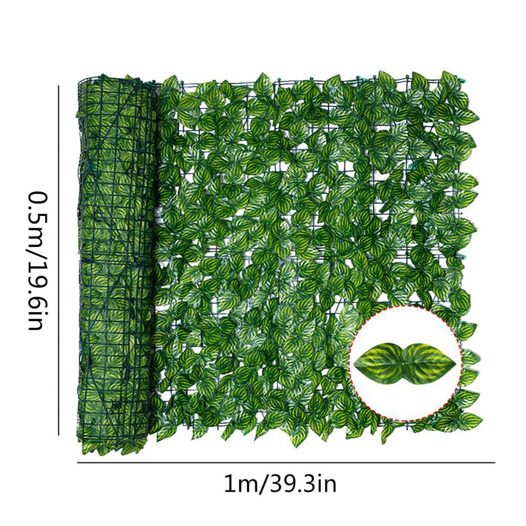 Green Artificial Leaf Privacy Fence Roll Wall Landscaping Fence Screen Outdoor Garden Backyard Balcony Fence Home Decor 0.5x1m