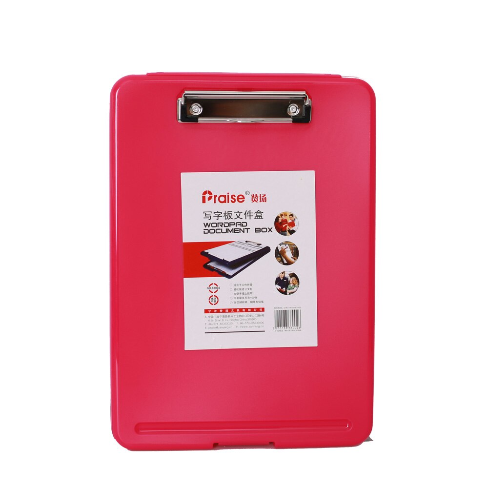 Candy Color Multifunctional File Case Plastic Clipboard File Folder with Pen Hold and Hanging Holdes Office Supplies: 6